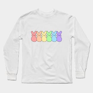 Pastel Rainbow Bunnies Long Sleeve T-Shirt